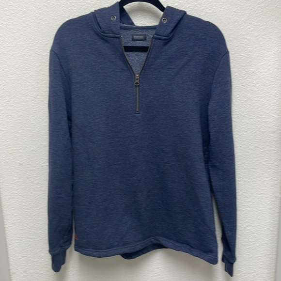 Buffalo David Bitton Men's Medium Dark Blue Hoodie 1/4 Zip Sweatshirt - Picture 7 of 7